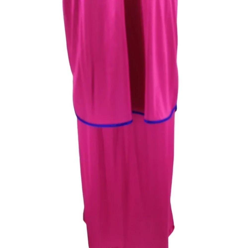 Vintage Pajama Chemise Cover Up Set Size M Pink Satin 80s Top Pajamas Nightgown - Picture 7 of 15